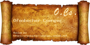 Ofenbecher Csenger névjegykártya